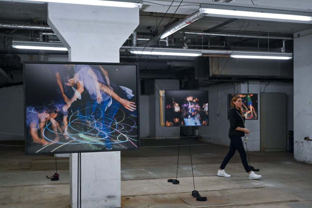 Ausstellungsansicht, TECHNO WORLDS, Loretta Fahrenholz mit 